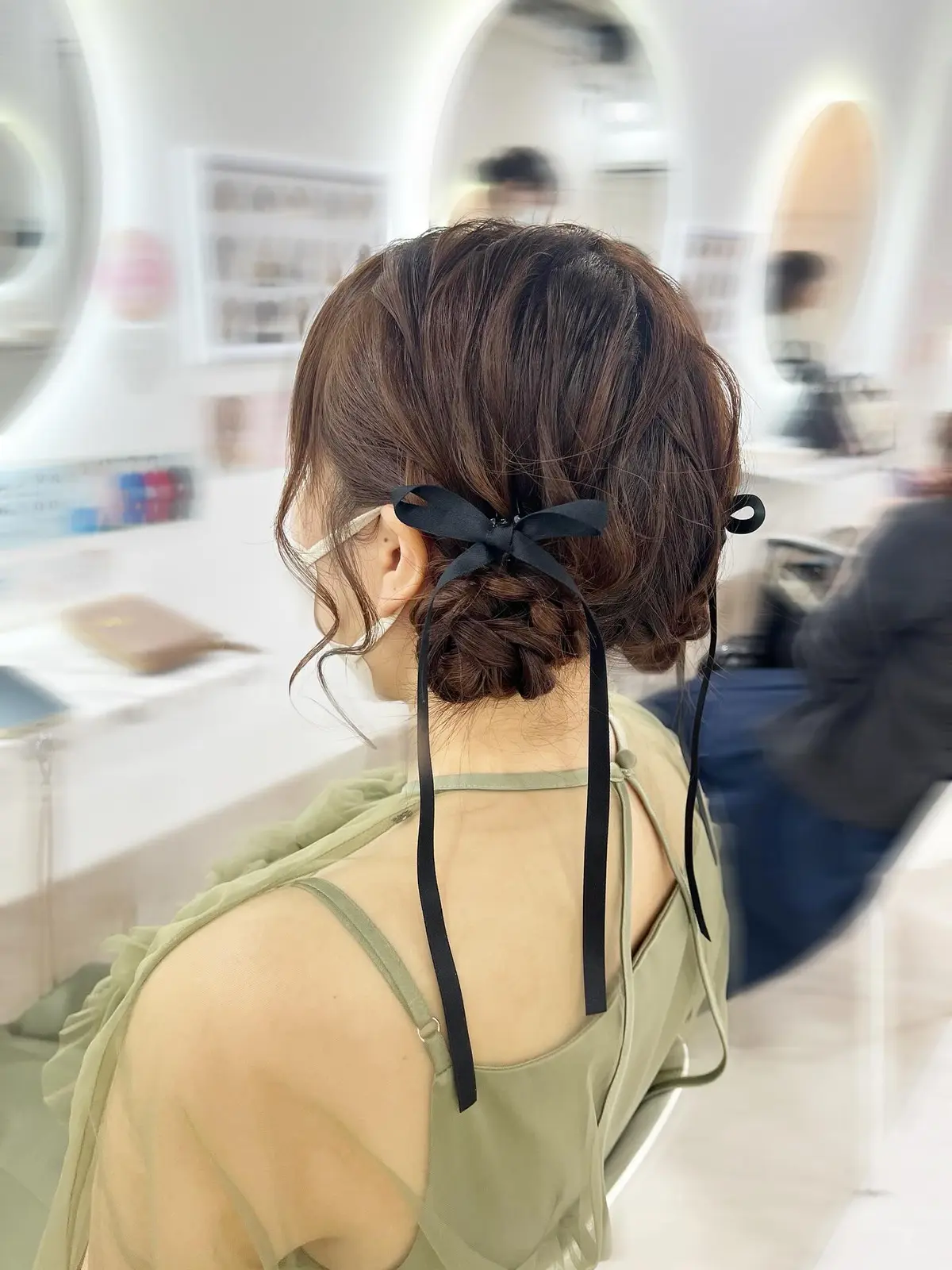 リボンシニヨンアレンジ